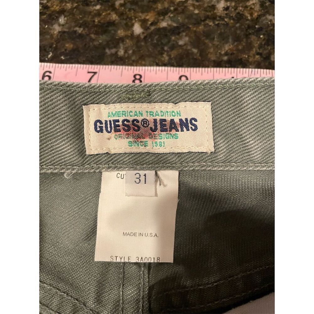 Guess Women's Green Straight Jeans Size 31 High Rise Denim Pants Y2K Feminine